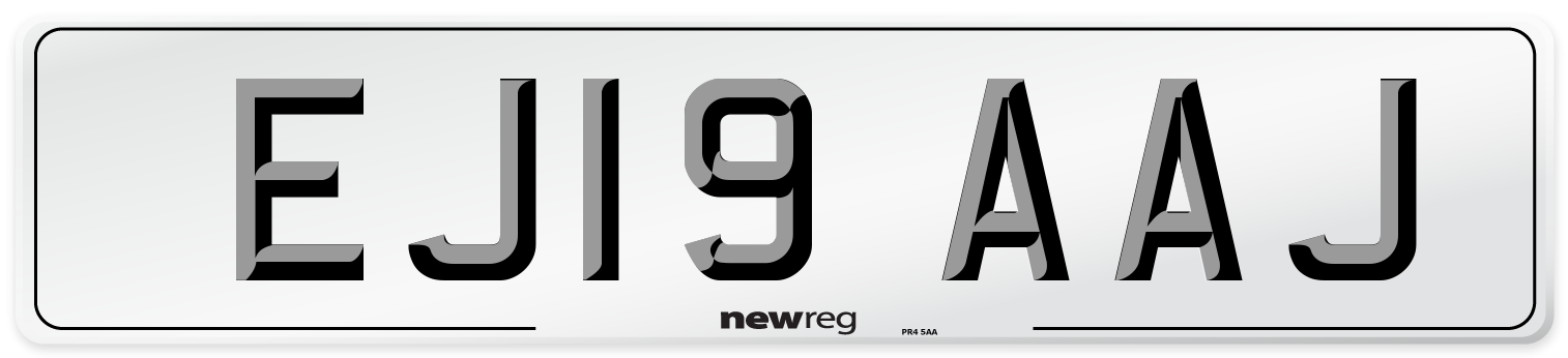 EJ19 AAJ Number Plate from New Reg